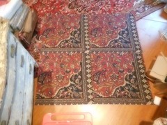 Ralph Lauren POET’S SOCIETY RUG Euro Panels FABRIC (4) 27 1/2″ w X 27″l NEW