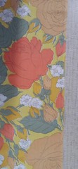 1970s Vtg. Fabric 1 3/8 Yards *Yellow/Orange Rose Allover Lg. BOHO Print *Cotton