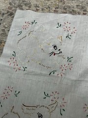 Hand Embroidered Panels 10 6″x8″ Chick Duck Cat Rabbit Dog Etc