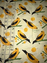 1+ Yard Alexander Henry Bird Seed Cotton Quilting Fabric 2006 Prewashed Yellow
