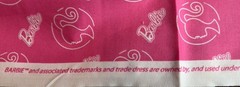 Pink Fabric Barbie Girl Head Toss Mattel Premium 100% Cotton 12 yds 2 yd x 44”