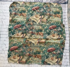 Vintage Romantic Scene French Country Tapestry Woven 26”x 38” Upholstery 2 Piece