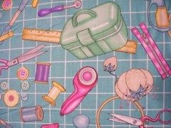CUTTING MAT SEWING ITEMS SUPPLIES TEAL COTTON FABRIC FQ
