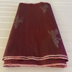 SILK DARK RED, FABRIC 13 Yards x 15 Inches Wide or 468 Inches x 15 Wide