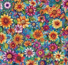 8 Groovy Garden Fat Quarter BUNDLE Fabric 100% Premium Cotton