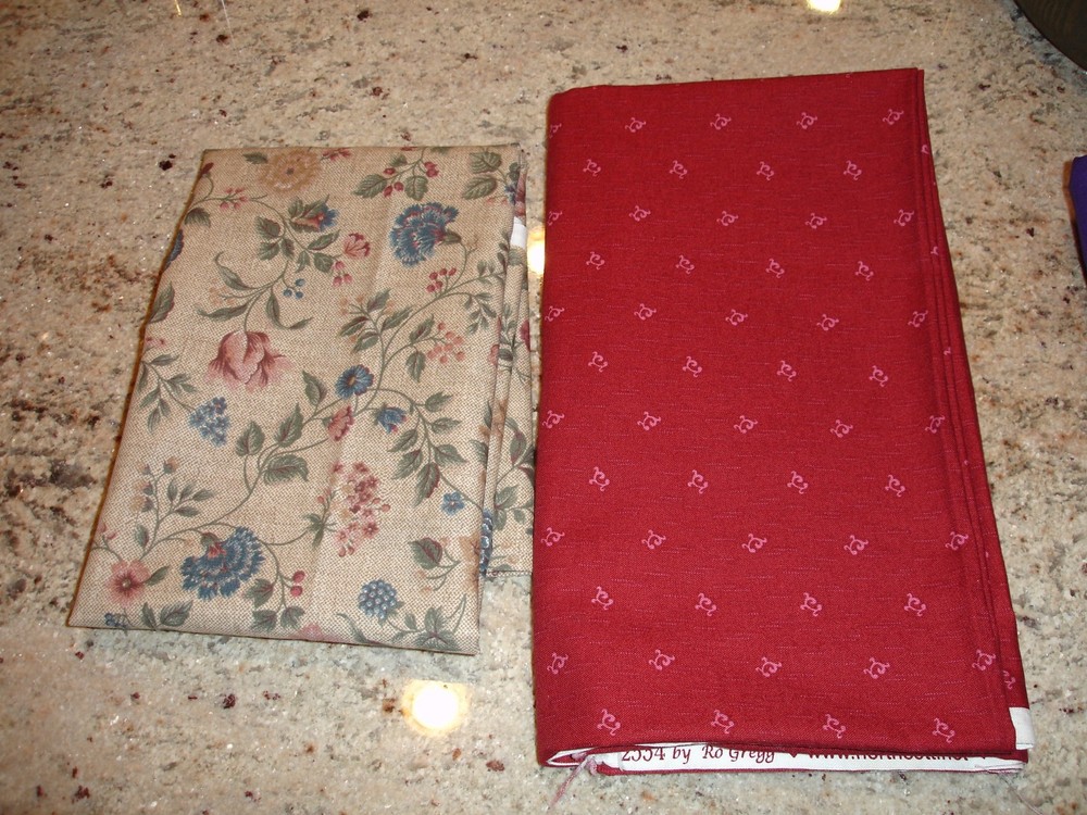 Biege Flowers Material 44X18 Inches & Red Material 36X42 Inches