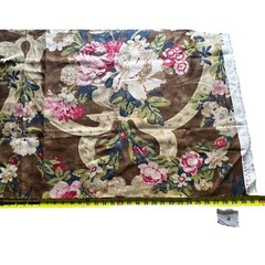 2X Ralph Lauren 100% Linen Fabric Juniper Berry “Heathersage Floral” Brown Cream