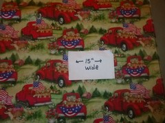Patriotic Puppies Cotton fabric 15 INCHES WIDE and 36 inches long