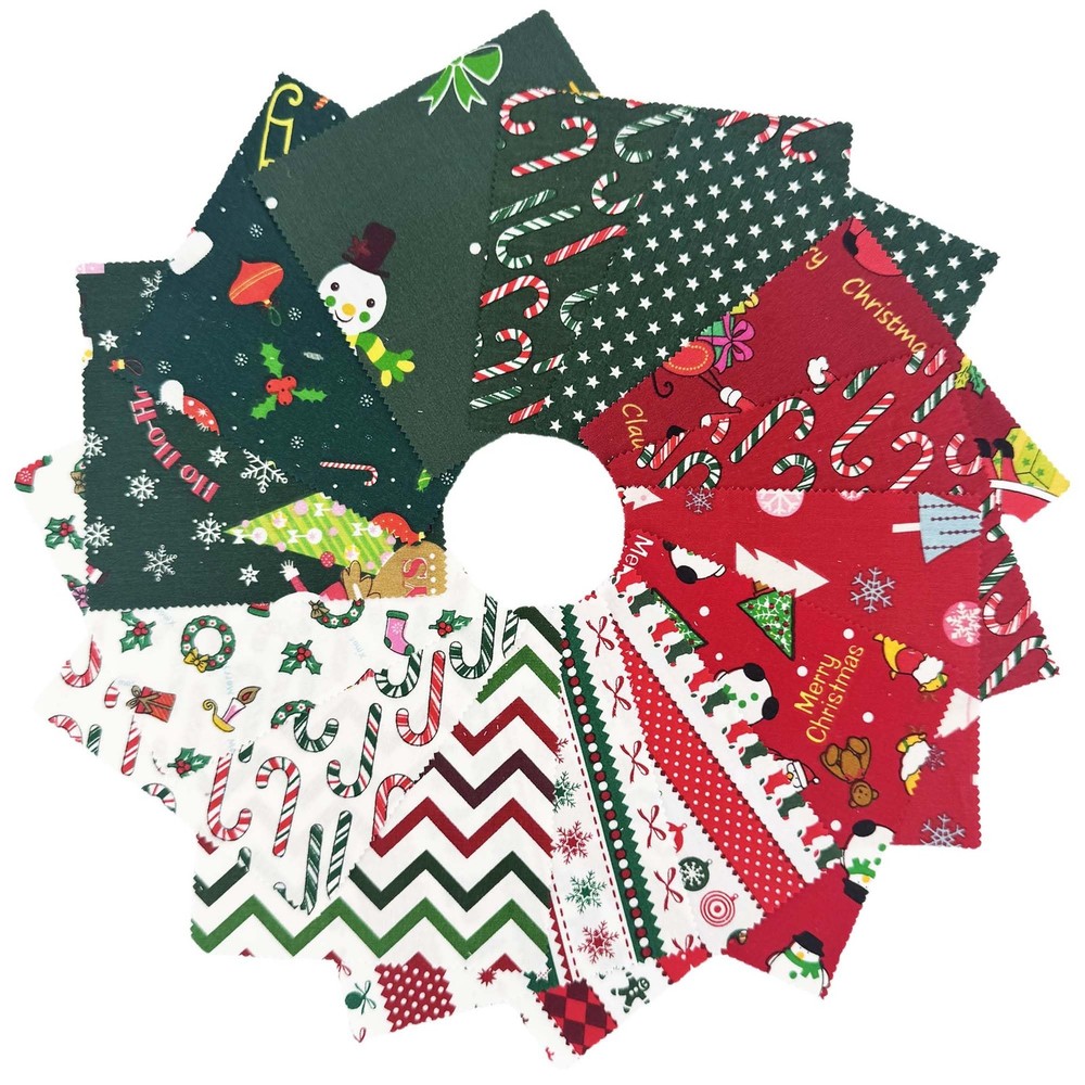 Christmas Charm Pack Fabric Squares,5×5 Inch Pre-Cut 5×5 inch, Colors-1