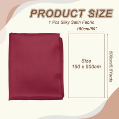 For 5.5 yards 59″ Satin Wine Red Fabric for Wedding Dresses