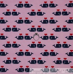 BonEful Fabric FQ Cotton Quilt PINK White Baby Girl Blue Whale Red Heart Stripe