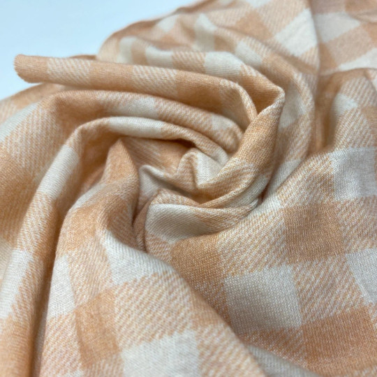 100% Knitted Cotton Jersey 260gsm- Digitally Printed Gingham Pink Pattern Fabric