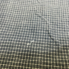 Cotton Fabric White Dark Blue Stripes Check Plaid 3 5/8 yards x 42″ Quilters