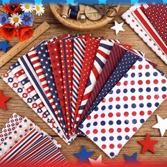 20 Pcs 10×10” Patriotic Quilting Fabric Square Red White Blue Precut Fabric …