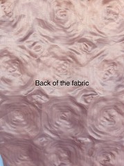 BLUSH Color 3D Rose Rosette Embroidery Satin 58″ width Fabric by the yard
