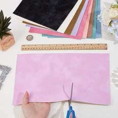 10Pcs 10 Colors Faux Suede PU Leather Fabric Soft Smooth Frosted Synthetic
