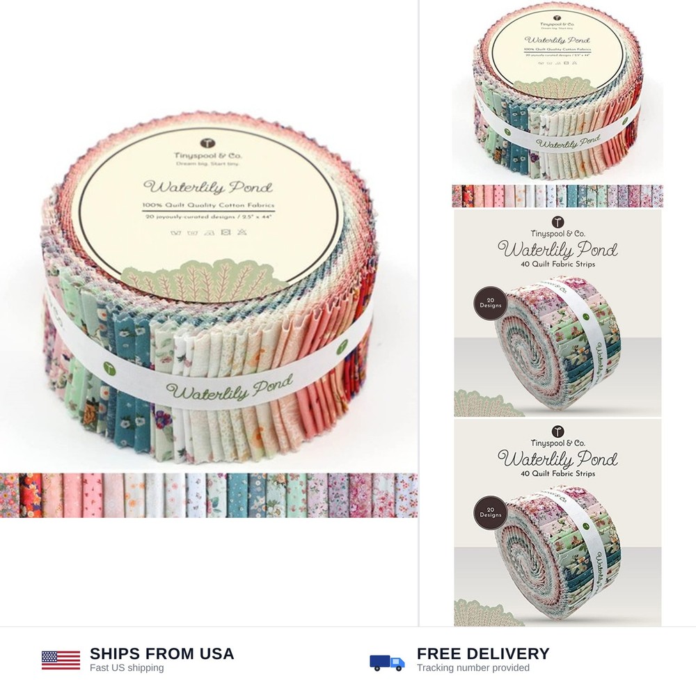 Tinyspool & Co.’s Twirlie Roll 40 Precut Quilting Fabric Strips for Quilting …