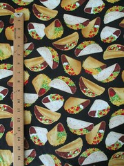 Realistic Taco Tacos Deluxe Snacks Food Cotton Fabric BTHY