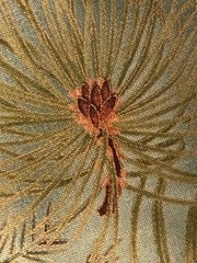 Hoffman Fabrics EVERGREEN CONFERS Pine Cones GREEN BROWN Cotton Fabric 3 yds