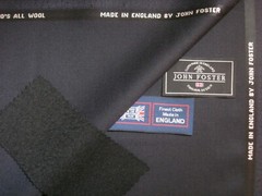 John Foster SUPER 130’s WOOL WORSTED SUITING FABRIC IN “Very Dk. Navy” = 3.6 m.
