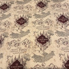 New Cotton Jersey #238001 Fabric Harry Potter HP Approx 60×35”Marauder’s Map