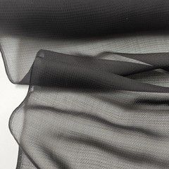42” Wide Black Wedding Veil Natural Mulberry Silk Cotton Georgette Fabric Crepe