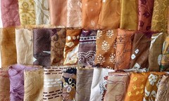 ABB Pure Silk Saree Fabric Squares 15 Pc for Craft Quilting Doll Dress NO TARIFF