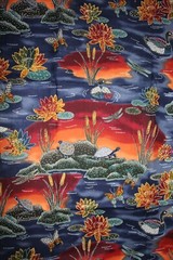 POND DUCK REEDS WATER LILY TURTLES BALSON HERCULES GROUP COTTON SEW QUILT FABRIC