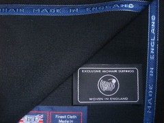 60% MOHAIR & 40% WOOL SUITING FABRIC IN BLACK MADE IN ENGLAND = 285 g/m. = 3.8 m