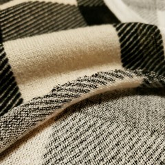 Black Ivory Buffalo Check Sweater Knit Fabric 58″ BTY Soft Brushed Plaid DIY