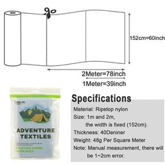 9KM DWLIFE Fabric, Black Waterproof Ripstop Nylon 1Meter: 60″x39″, #04