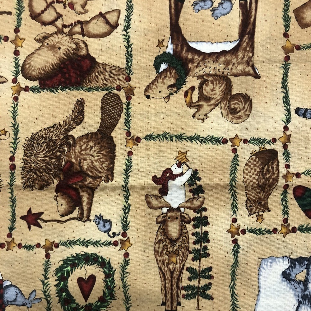 Frosty Friends Teresa Kogut Northern Christmas Cotton Fabric 1/2 Yd 18″ x 45”