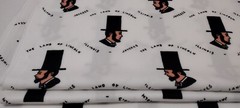 Abraham Lincoln Fabric Illinois Jaycees Printed Polyester DISCO Fabric 2 yards