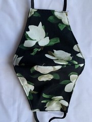 Face Mask Triple Layer Reusable Handmade Washable Cloth Magnolia Flowers