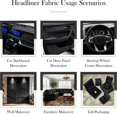 Luxurious Black Suede Headliner Fabric 96″ L x 60″ W for Elegant Car Interiors