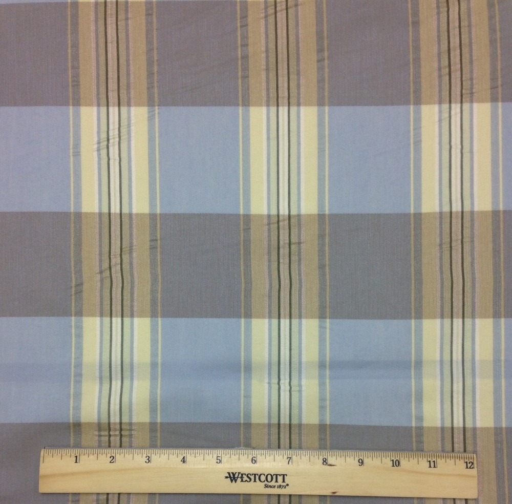 P KAUFMANN POLISHED PLAID CARAMEL CHECKER UPHOLSTERY FABRIC BY THE YARD 54″ WIDE