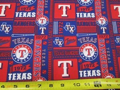 TEXAS RANGERS MLB 100% COTTON 1/2 YARD PIECE BRAND NEW SQUARE DESIGN