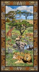 Black/White Savanna Dazzle Serengeti Plains BTY Michael Miller 44″ Wide