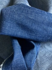 9oz Medium Wash Indigo Cotton Chambray Denim Midweight 63.5″ Wide 4 Yards Fabric