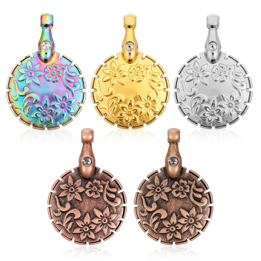 SynHHergyx Yarn Cutter Pendants 5 Pcs Gold, Silver, Dazzle Color, Copper