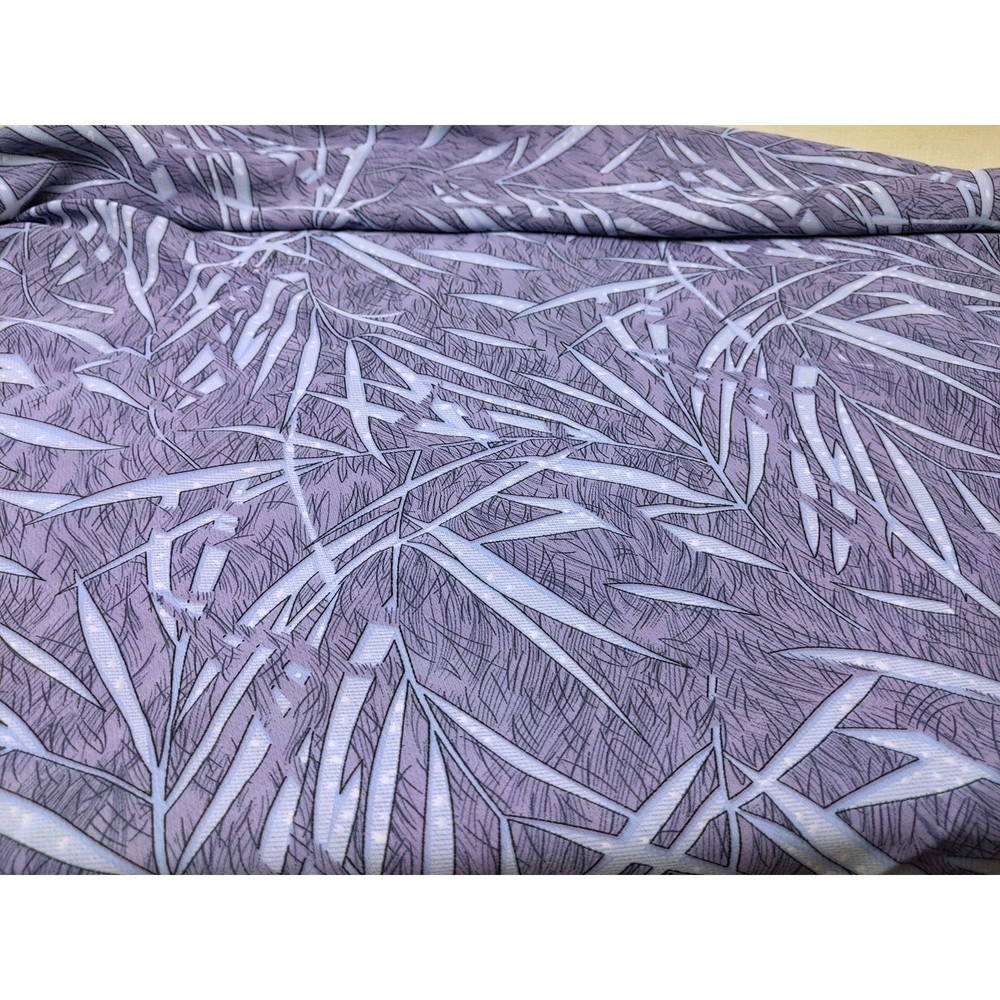 2.5y+ Purple and Black Leaf Pattern Lightweight Apparel Fabric, 104″ L x 44″ W