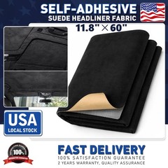 Black Headliner Fabric Material DIY Self-adhesive for Car/Truck Roof Upholstery