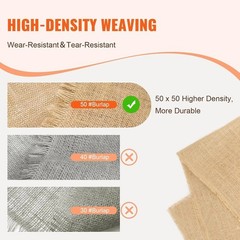 Burlap Fabric Roll 40” x 75 ft, High Density Wide Natural Burlap Fabric Rolls…