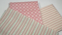 Vintage Primitive Pink Rose Stripe Ticking Lattice Quilt Doll Calico Fabric Lot