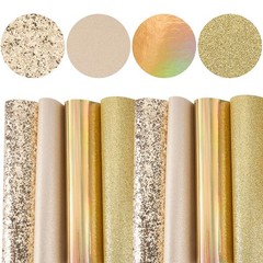 8Pcs 4 Color Glitter Leather Colorful Shine Gold 13 x 7.9 Inch Faux Imitation…