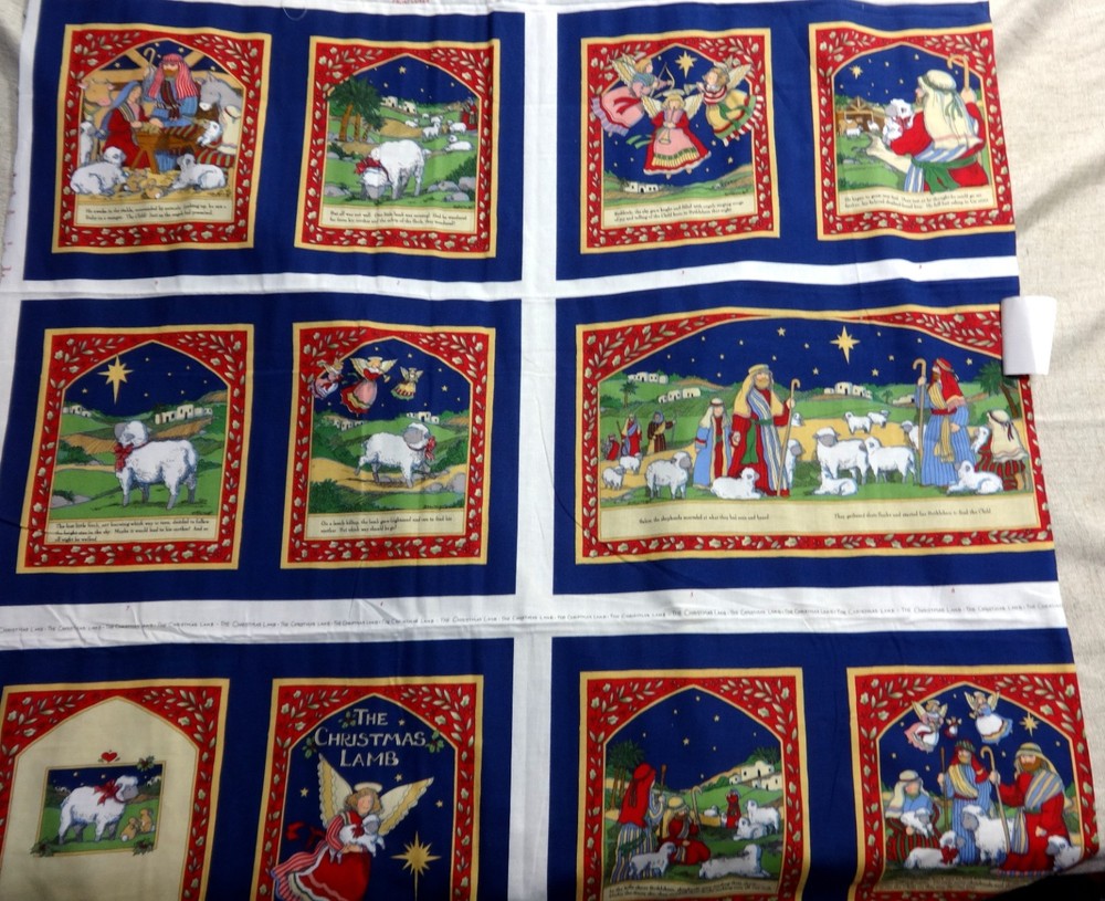 FABRIC TRADITIONS The Christmas Lamb Susan Winget Book Panel 46 x 36 inches