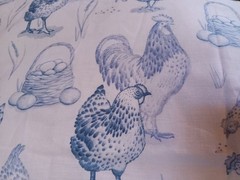 Country Farm Chickens Eggs Cotton Fabric 2 Designs 36″x44″ -18″x22″Cabin Fever