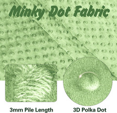 Minky Dot Fabric by the Yard, 1 Yard X 60 Inch Wide Soft Plush Fabric Sage Green