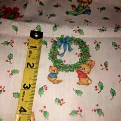 VTG Spring Mills Hallmark Christmas Critters Baby Animals Allover Toss BTFQ