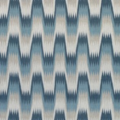 Thibaut Flame Stitch Print Fabric- Stockholm Chevron Slate Blue 2.50 yds F910241